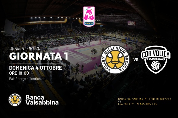 Banca Valsabbina Millenium Brescia - Cda Volley Talmassons Fvg Biglietti Pallavolo