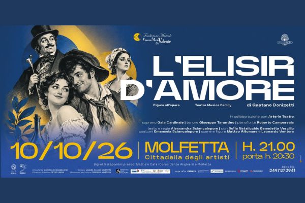 Biglietti - L'Elisir d'Amore - La Cittadella degli Artisti - Molfetta (BA)