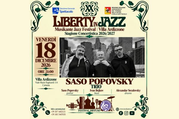 Biglietti - Saso Popovsky Trio - Villa Ardizzone - Catania (CT)