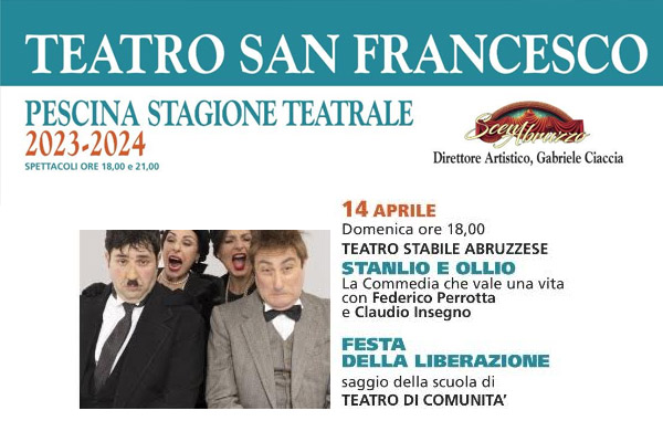 Stanlio e Ollio - Teatro Stabile Abruzzese - Teatro San Francesco Pescina - biglietti