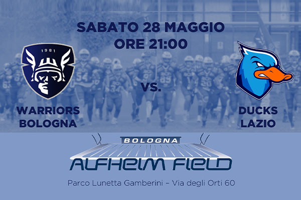 Warriors Bologna vs Ducks Lazio  - Biglietti - Football Americano