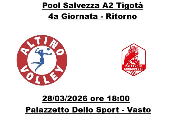 Tenaglia Abruzzo Altino Volley - Clerici Auto Concorezzo / Pool Salvezza / Biglietti