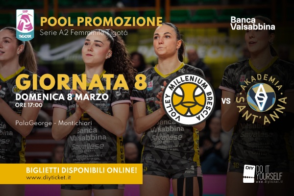 Valsabbina Millenium Brescia - Gruppo Formula 3 Messina - Biglietti Volley
