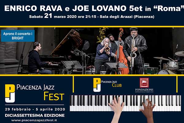 Biglietti - Enrico Rava e Joe Lovano Quintet (Bright) - Galleria Alberoni Piacenza