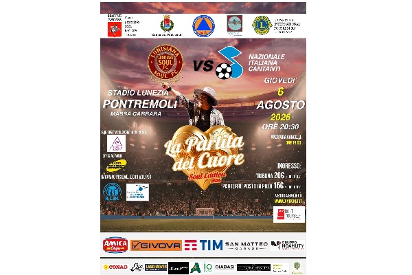 Biglietti - La Partita del Cuore Soul Edition - Lunisiana vs Cantanti - Stadio Lunezia