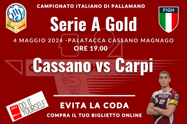 Cassano Magnago - Carpi - Hanball - Pallamano Maschile - Biglietti - PalaTacca