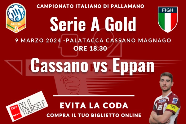 Cassano Magnago - Sparen Eppan - Hanball - Pallamano Maschile - Biglietti - PalaTacca