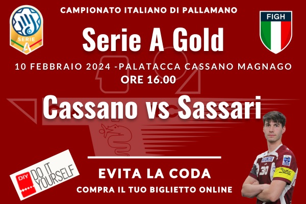 Cassano Magnago - Sassari - Hanball - Pallamano Maschile - Biglietti - PalaTacca