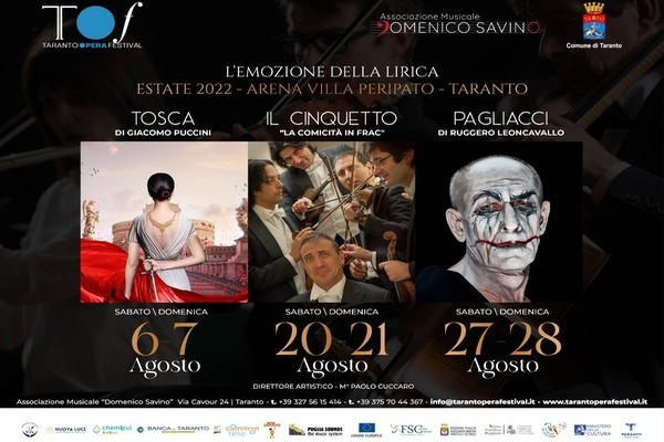 Abbonamento Taranto Opera Festival 2022 - Villa Peripato - II Turno