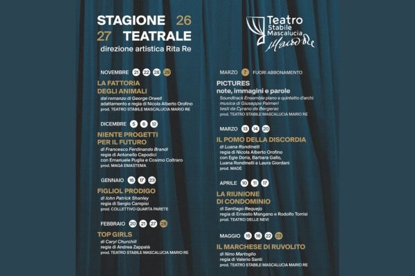 Stagione Teatrale 2026/2027 Teatro Stabile Mascalucia