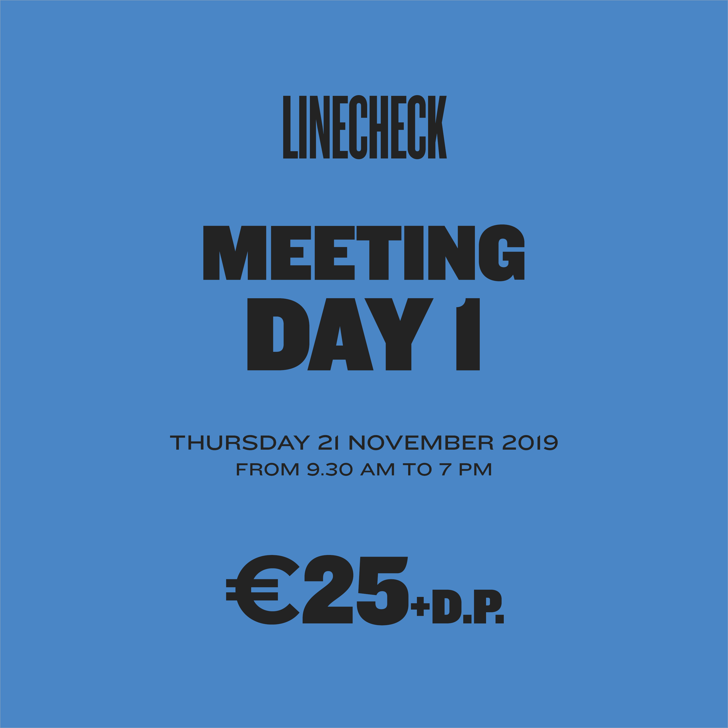 LINECHECK 2019  - Meeting Day 1