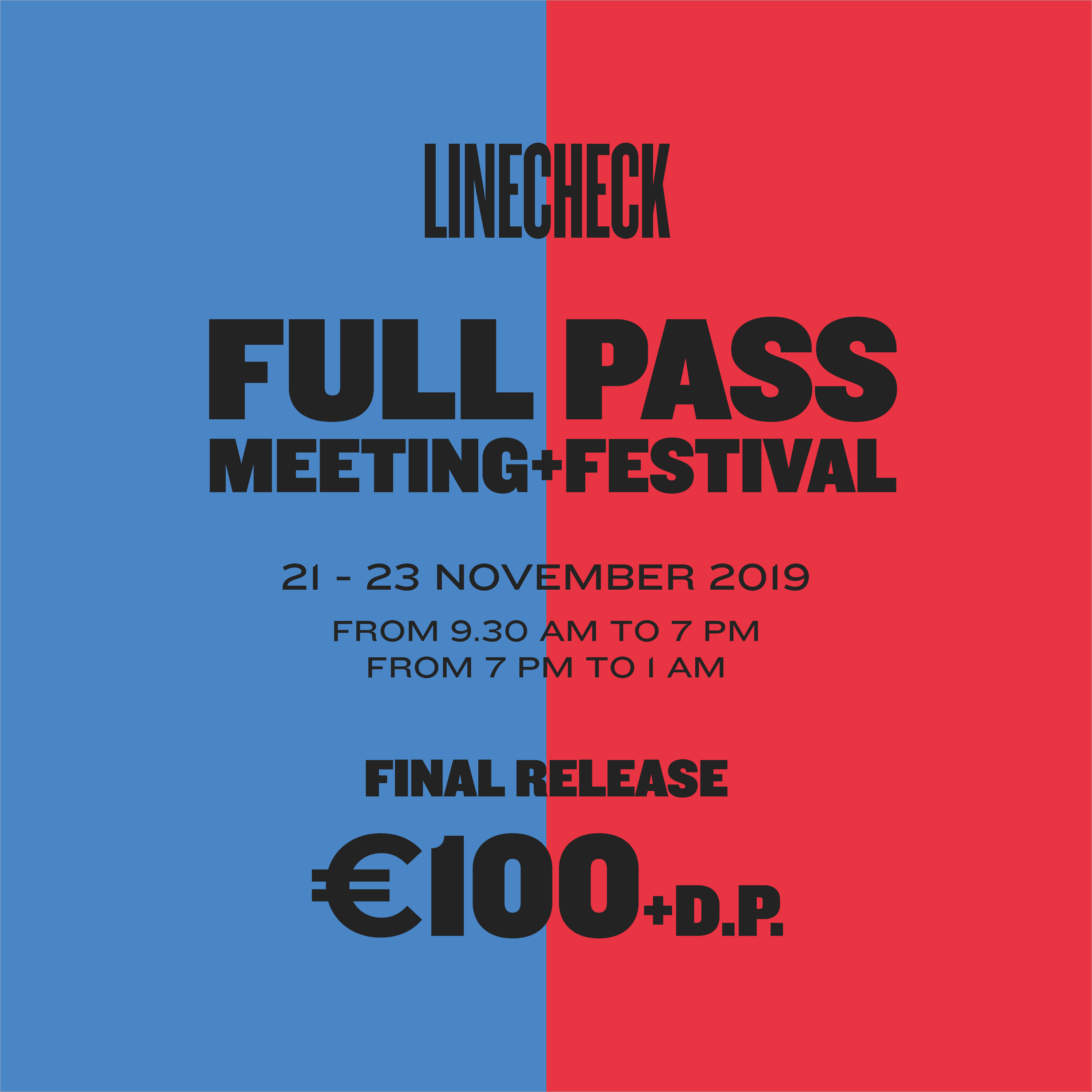 LINECHECK 2019  - LIMITED EARLY BIRD FULL PASS