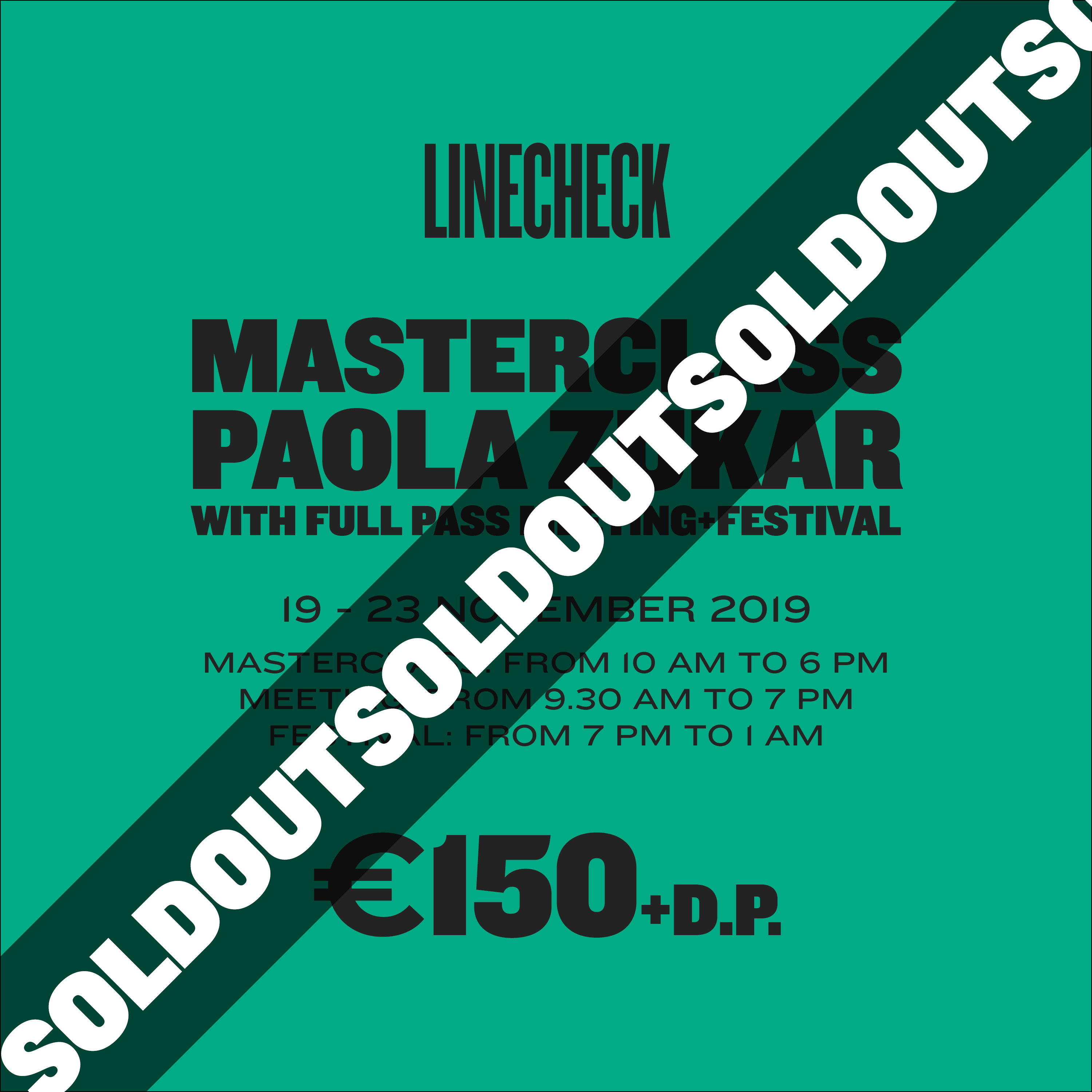 LINECHECK 2019  - Masterclass Paola Zukar SOLDOUT